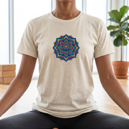 Deep Teal Floral Mandala T-Shirt
