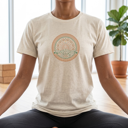 Topographic Lotus Pose Mandala T-Shirt
