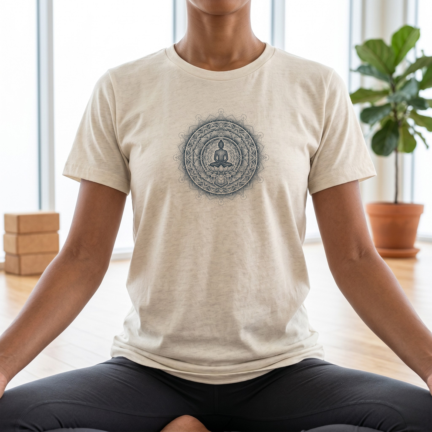 Dotted Lotus Pose Mandala T-Shirt