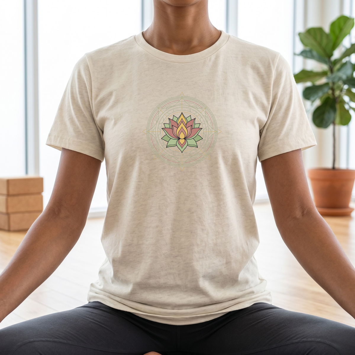 Geometric Lotus Flower T-Shirt
