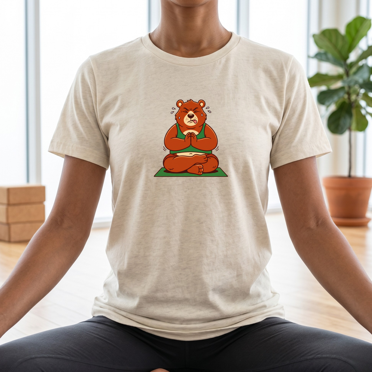 Trying My Best Yoga Bear T-Shirt