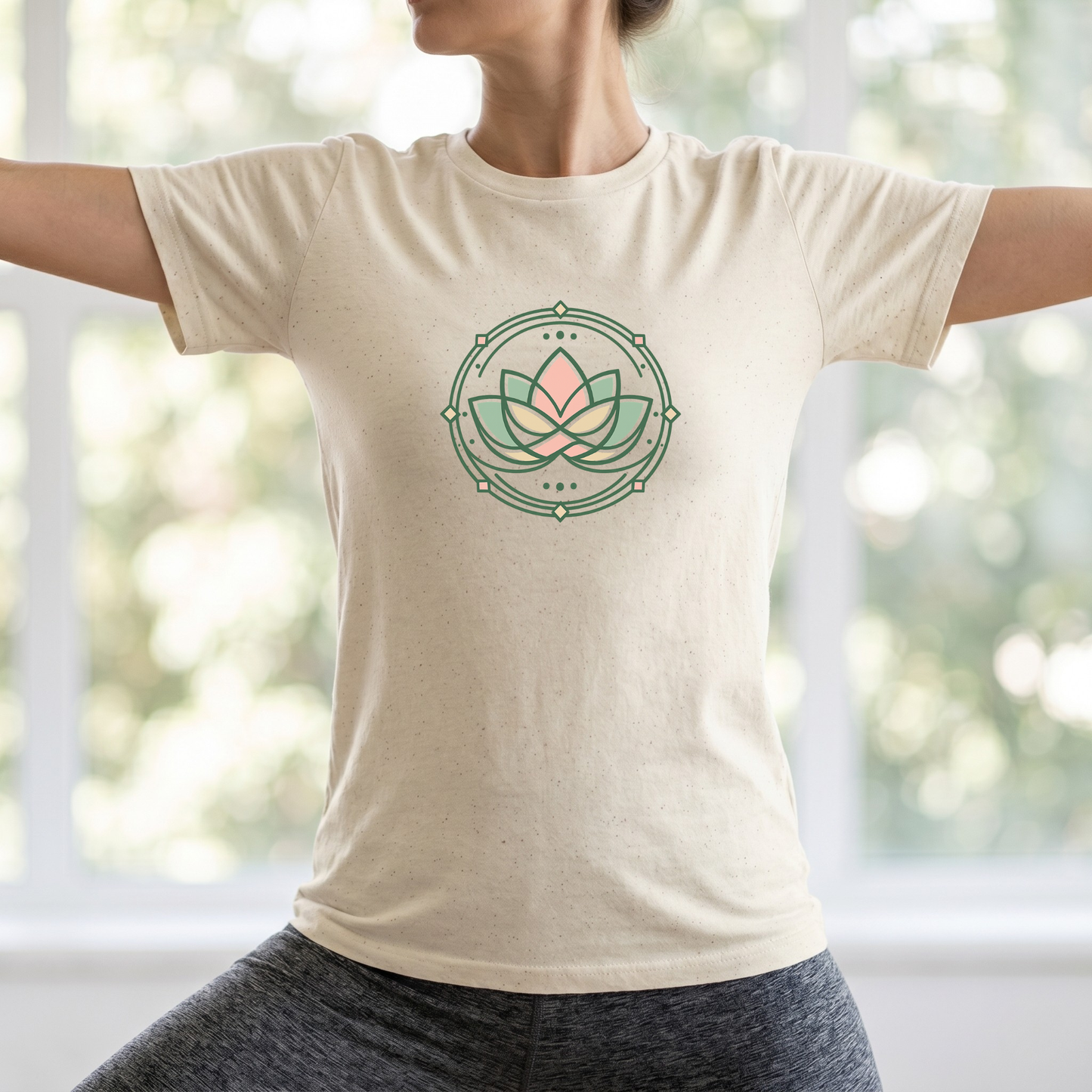 Pastel Geometric Lotus Flower T-Shirt