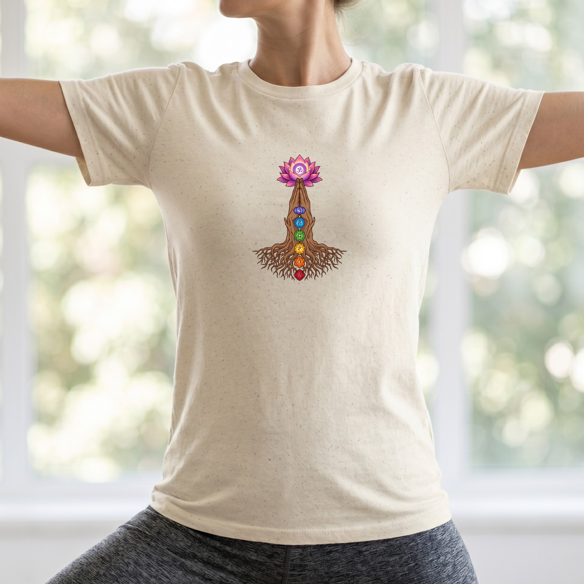 Rooted Chakras Lotus Hands T-Shirt