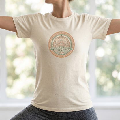 Topographic Lotus Pose Mandala T-Shirt