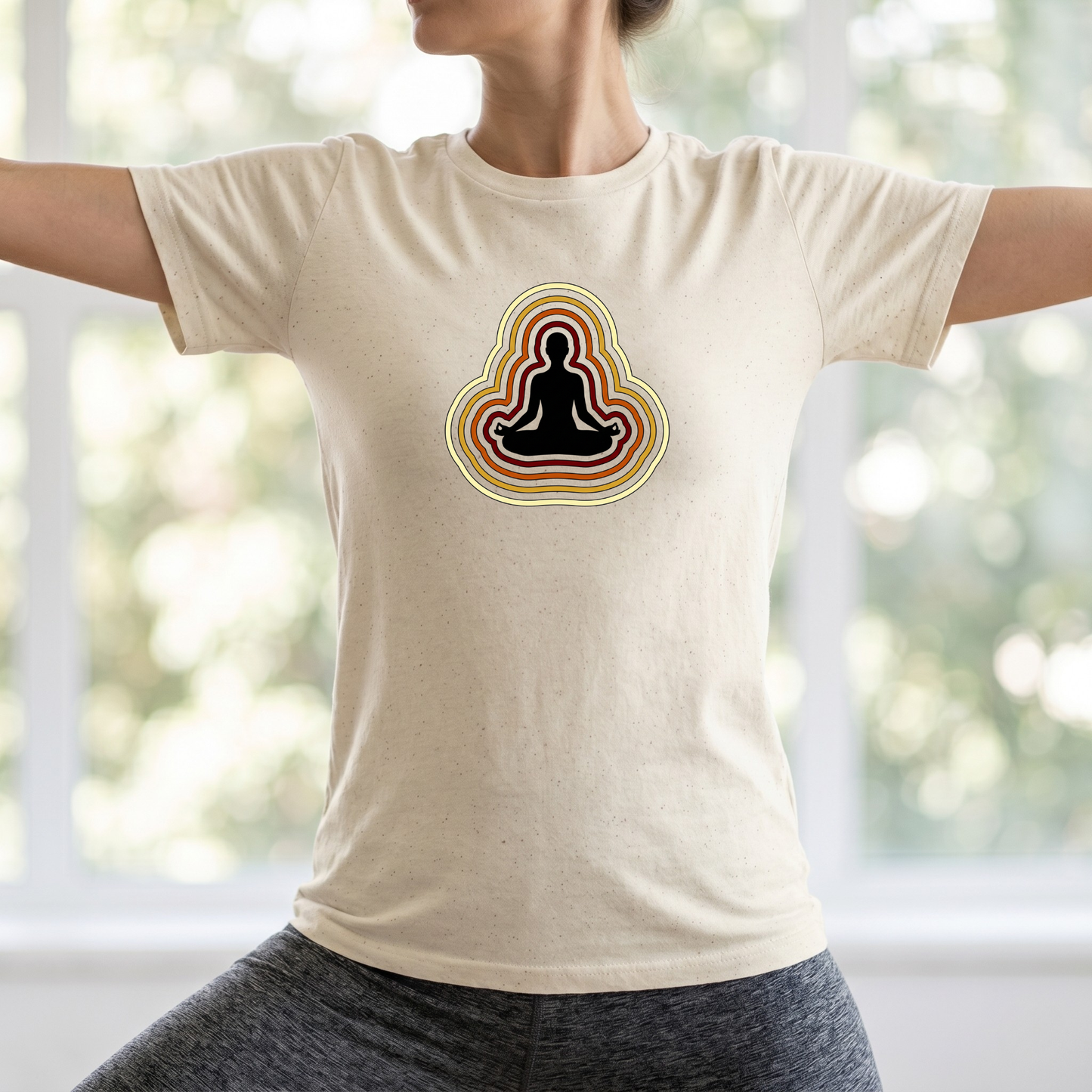 Retro Aura Lotus Pose T-Shirt