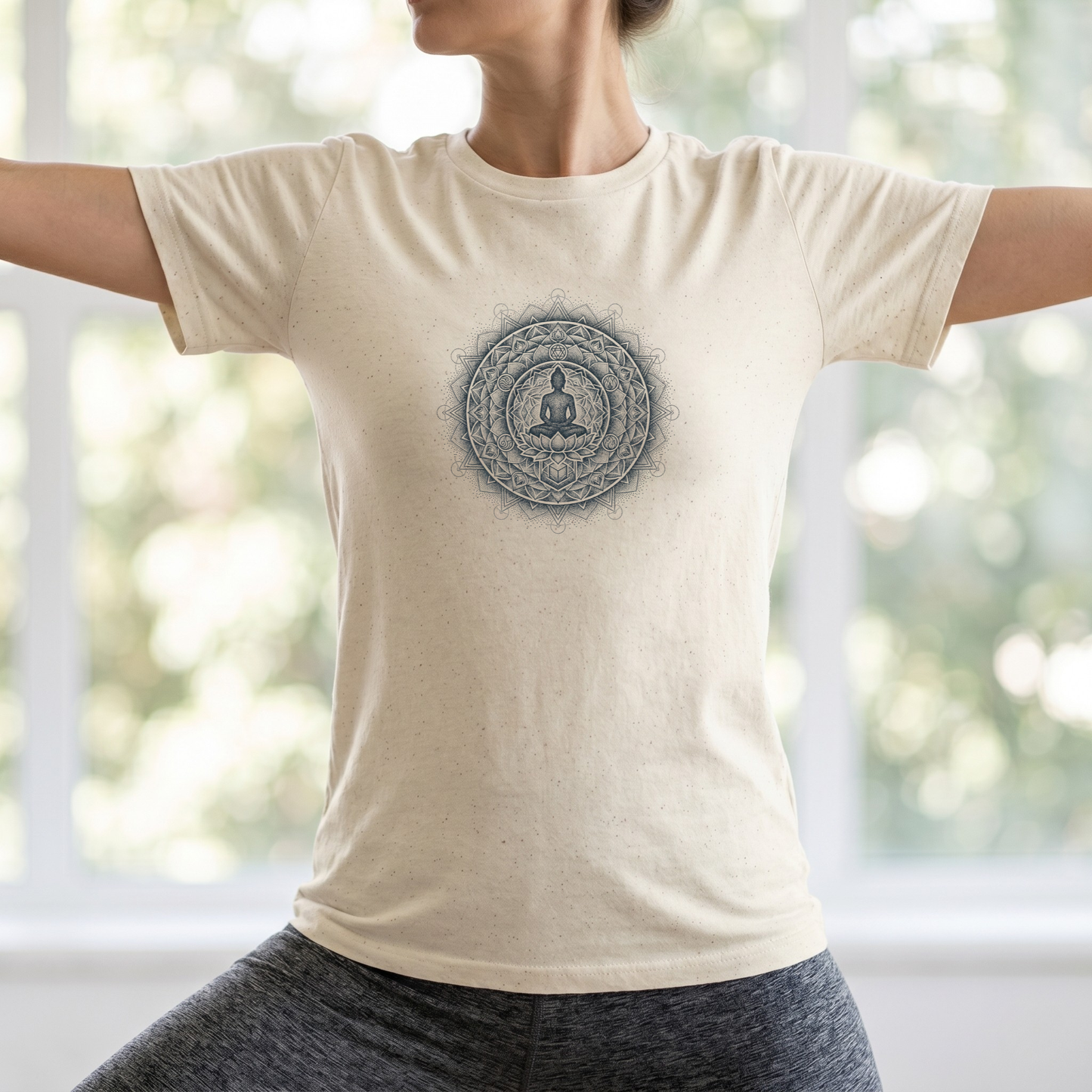 Dotted Lotus Pose Mandala T-Shirt