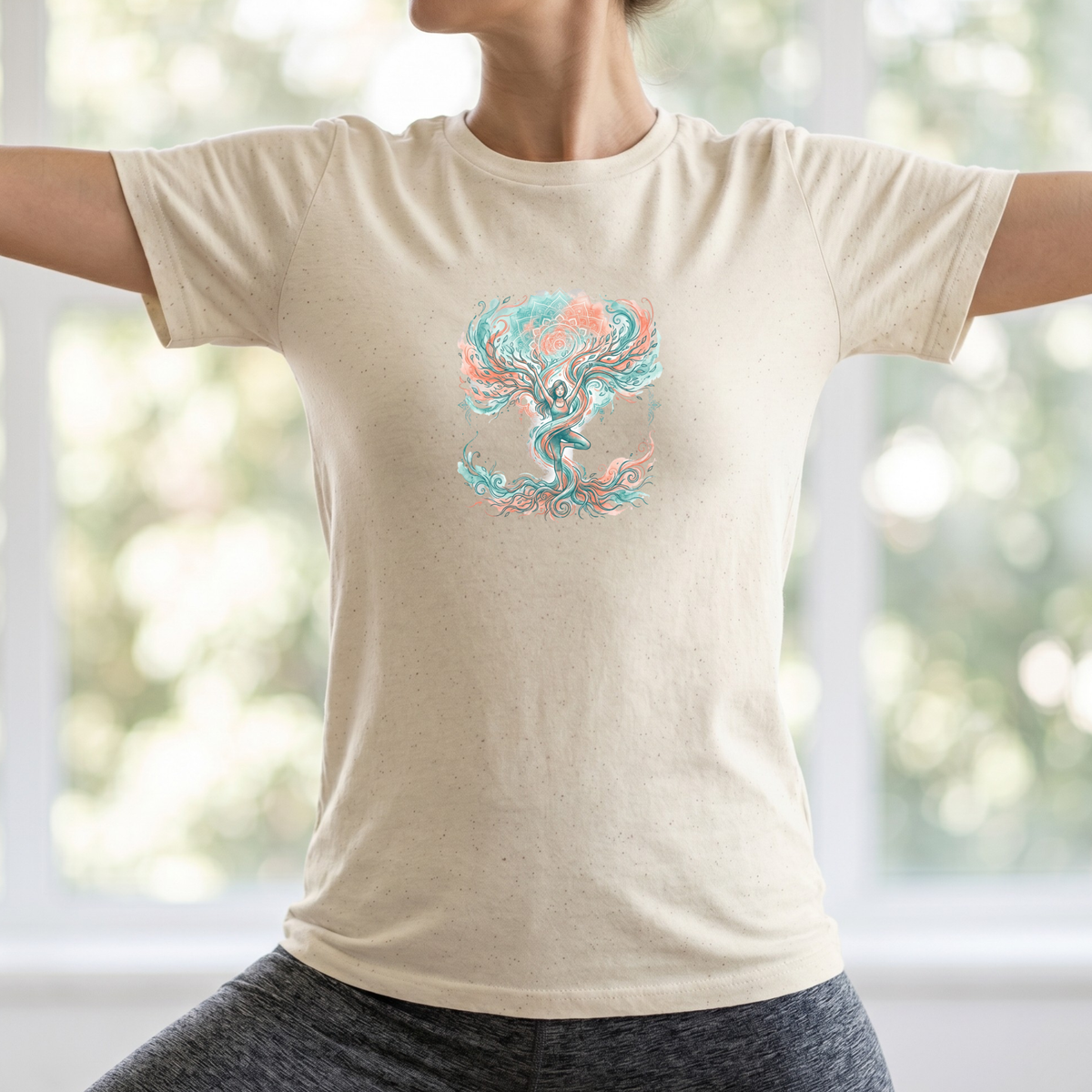 Watercolor Tree Pose Expression T-Shirt