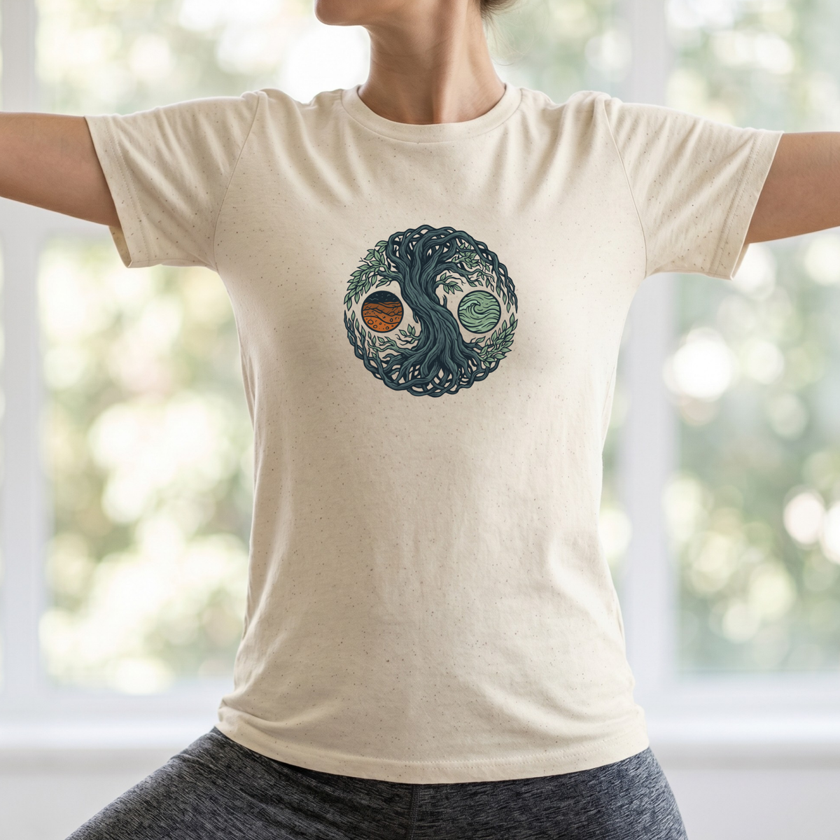 Earth and Water Tree Yin Yang T-Shirt