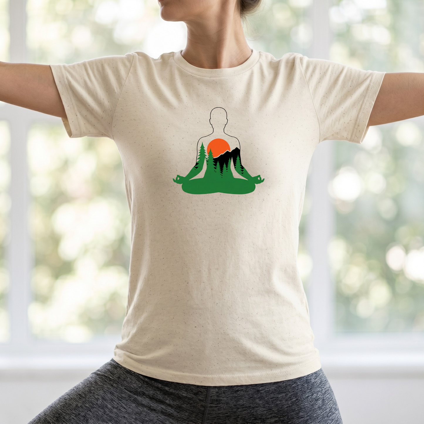 Forest and Mountains Lotus Pose T-Shirt