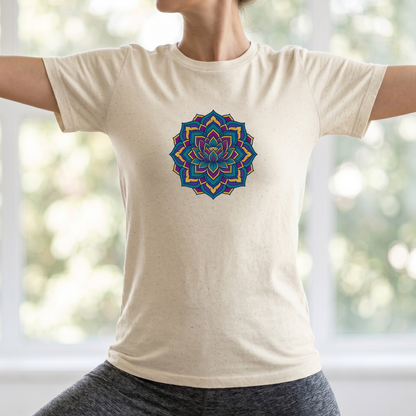 Deep Teal Floral Mandala T-Shirt