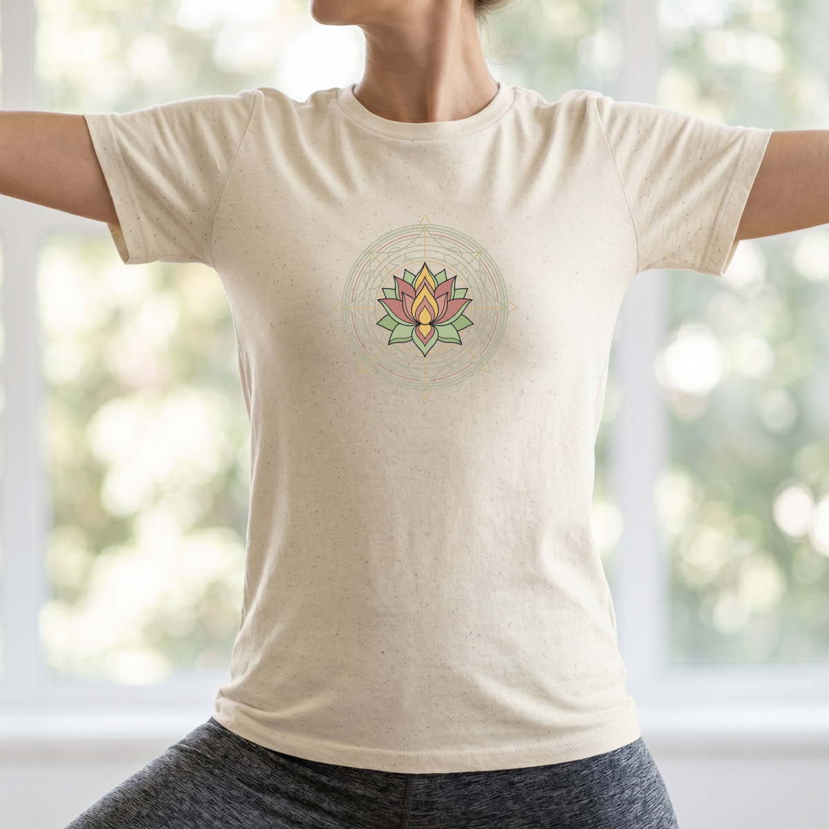 Geometric Lotus Flower T-Shirt