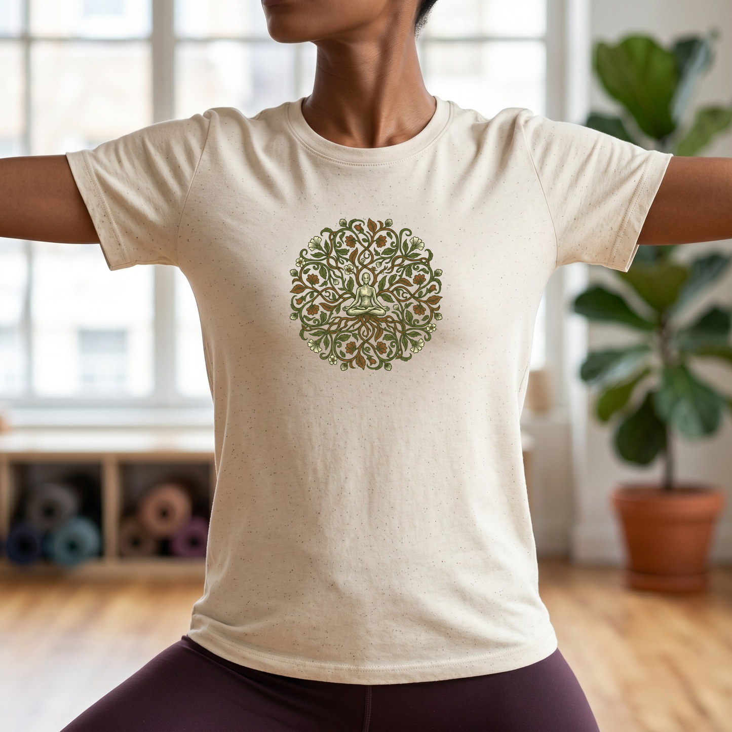 Lotus Pose Floral Mandala T-Shirt