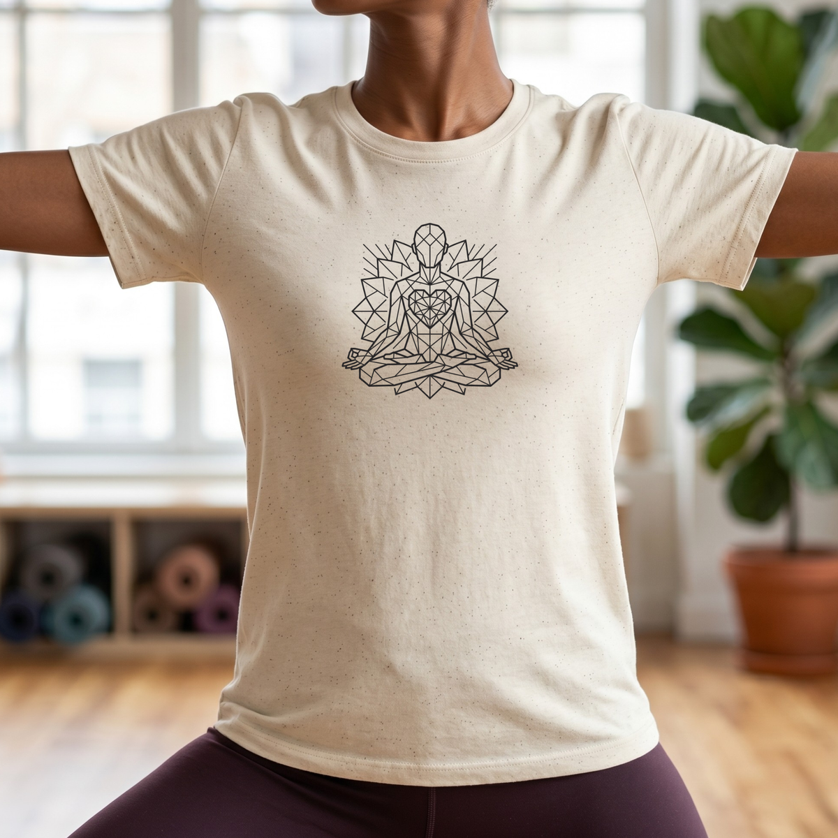 Polygon Heart Lotus Pose T-Shirt