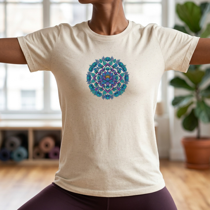 Blue Lotus Floral Mandala T-Shirt
