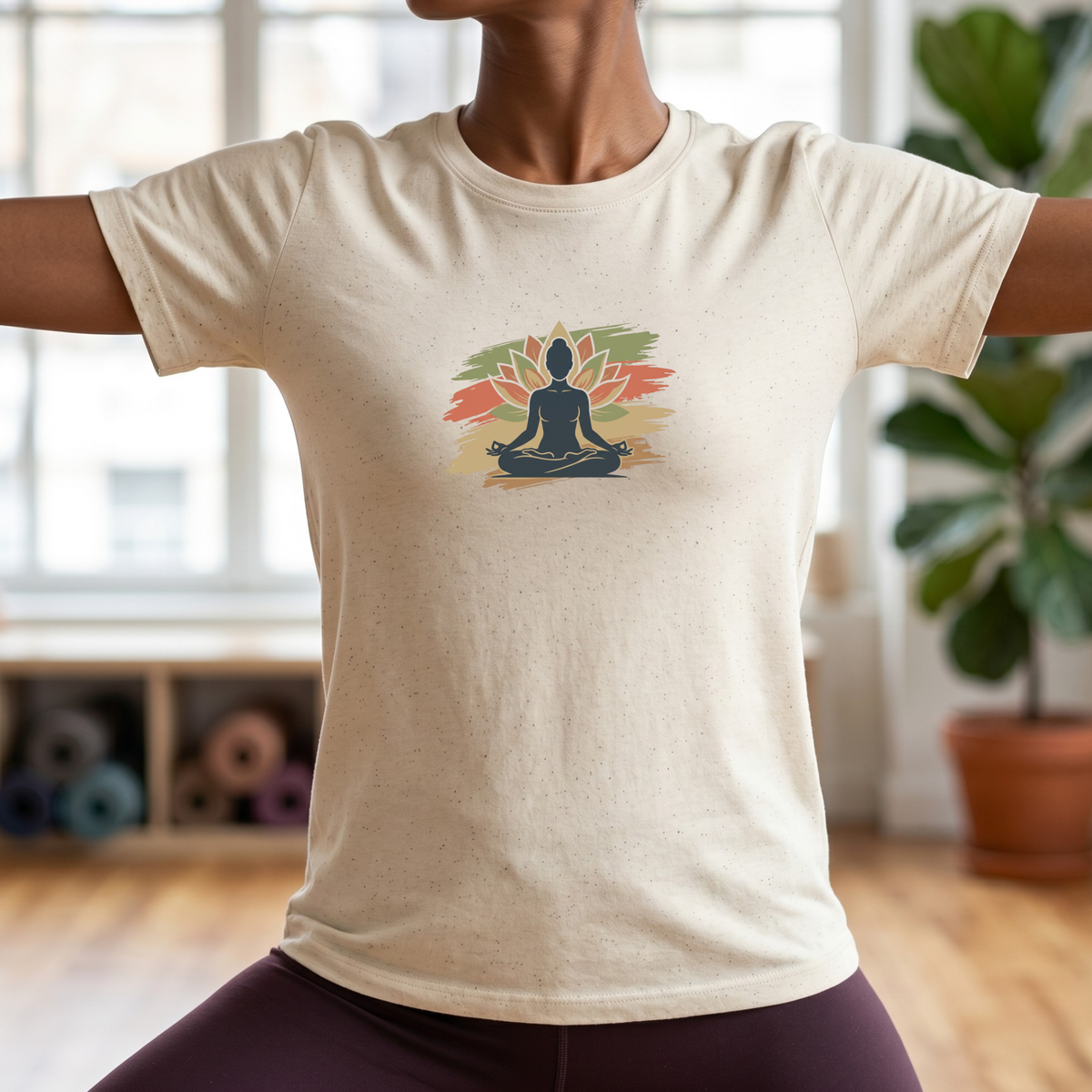 Earthy Brushstroke Lotus T-Shirt