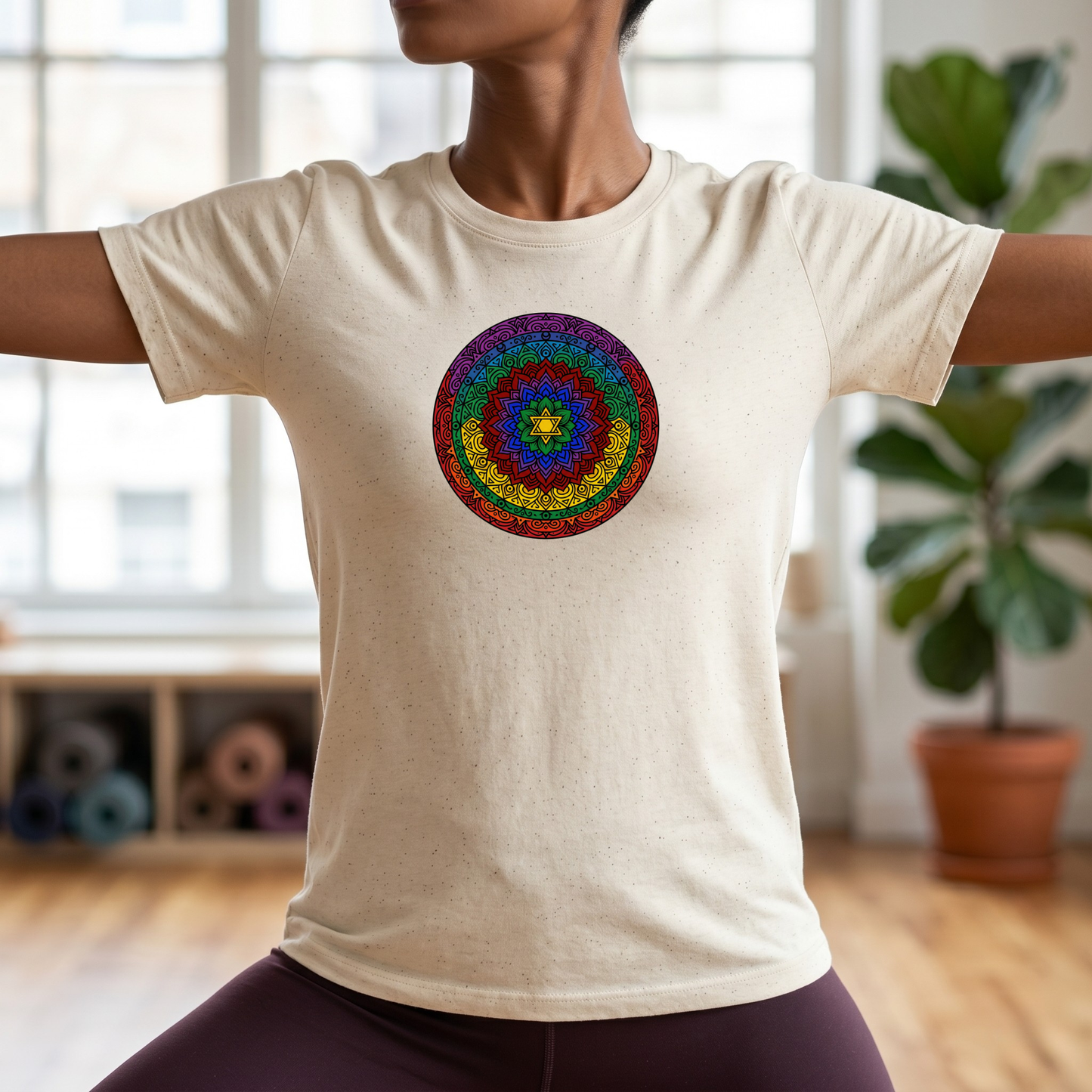 Vibrant Chakra Star Mandala T-Shirt