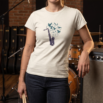 Saxophone & Birds T-Shirt