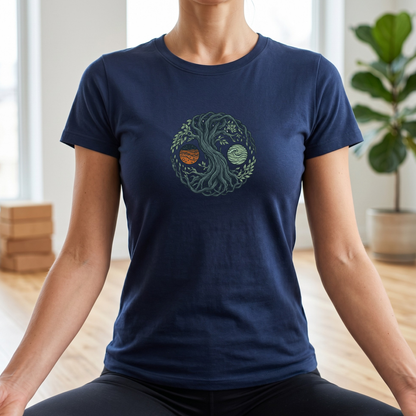 Earth and Water Tree Yin Yang T-Shirt