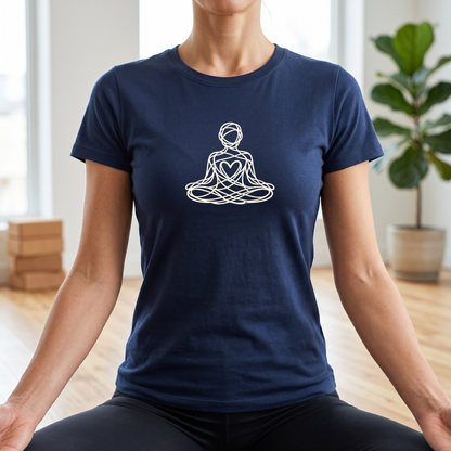 Line Art Messy Lotus Pose T-Shirt