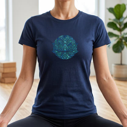 Watercolor Teal Lotus Flower T-Shirt