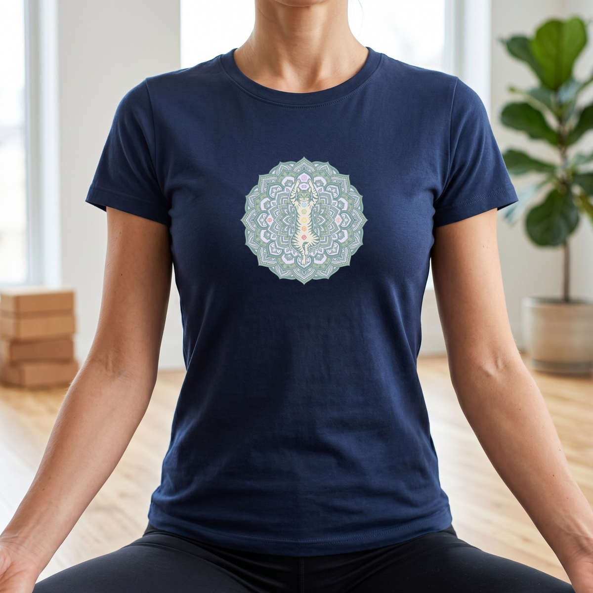 Chakra Cat Mandala T-Shirt