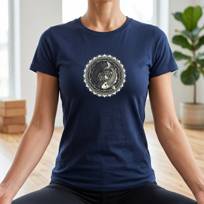Sacred Geometry Koi Yin Yang T-Shirt