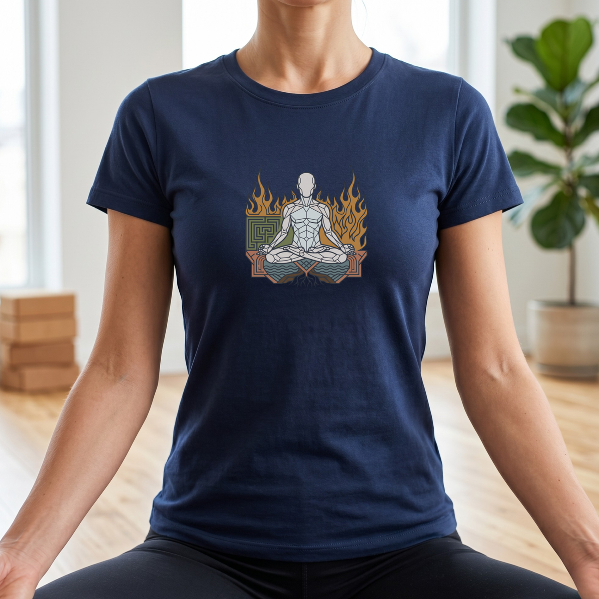 Polygon Four Elements Lotus Pose T-Shirt
