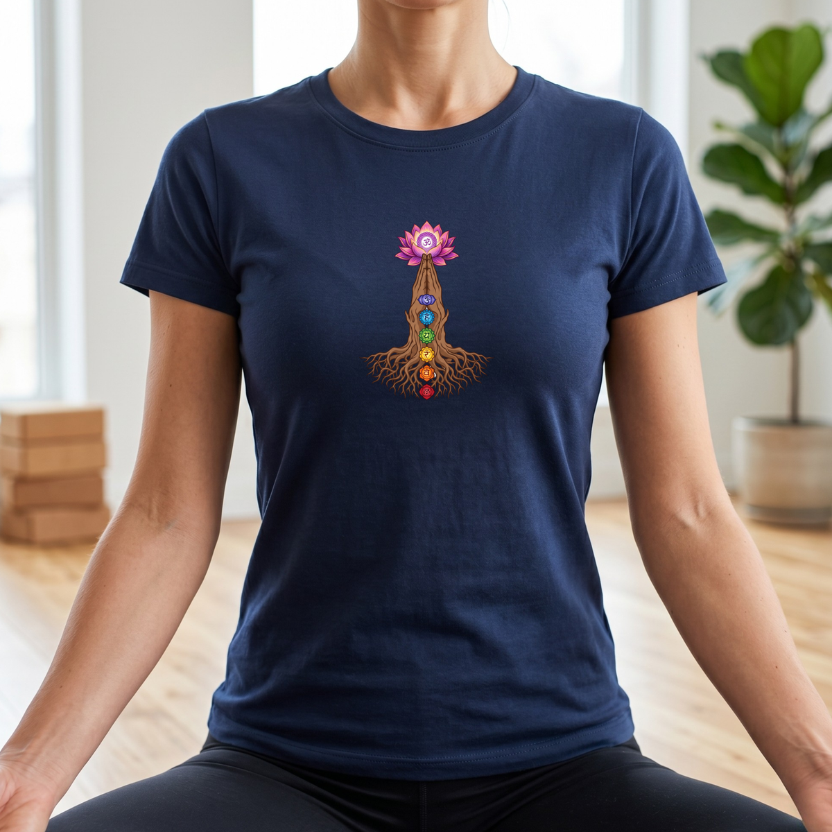 Rooted Chakras Lotus Hands T-Shirt