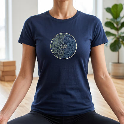 Line Art Koi Yin Yang T-Shirt