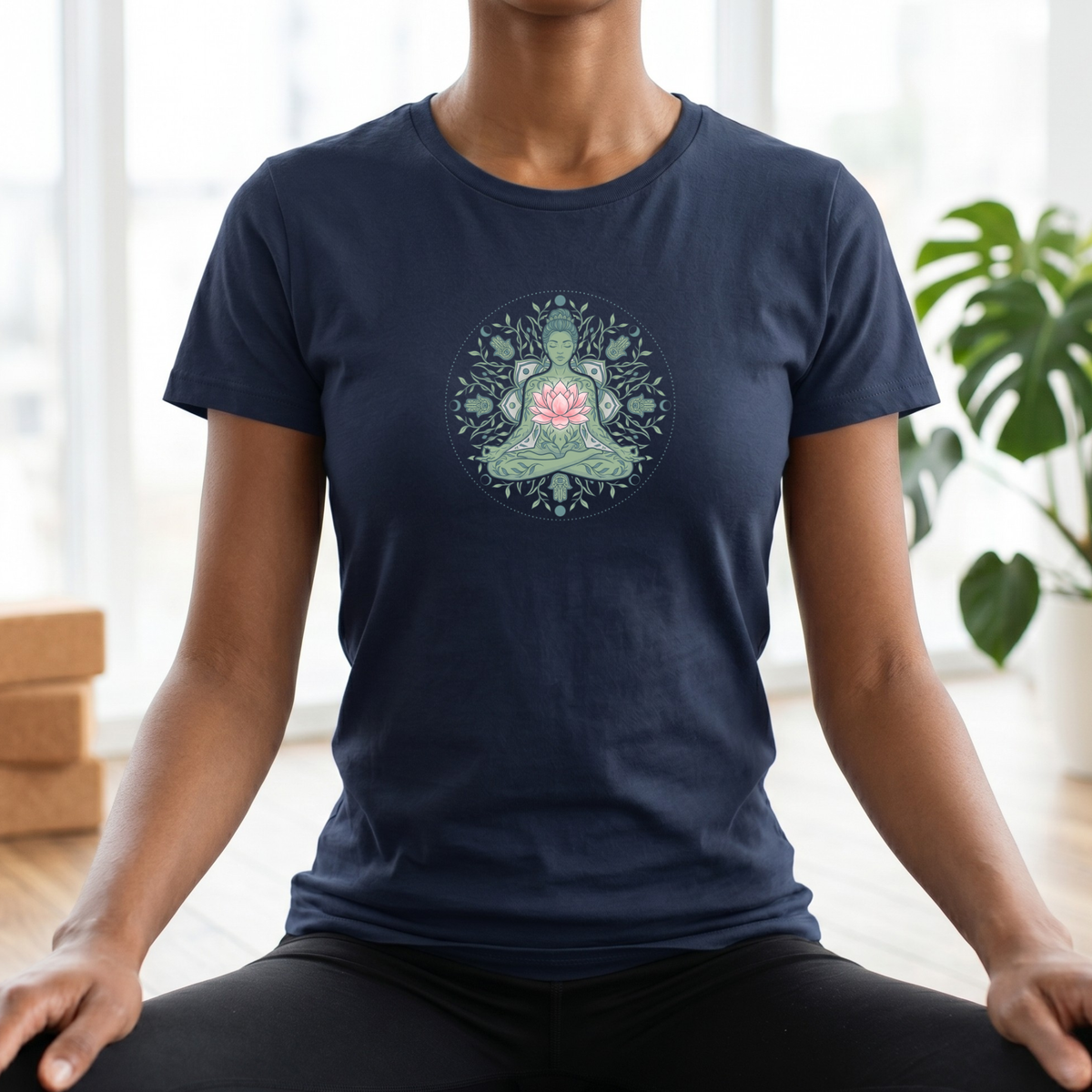 Flower Heart Lotus Pose T-Shirt