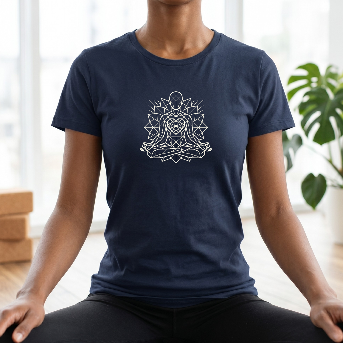 Polygon Heart Lotus Pose T-Shirt