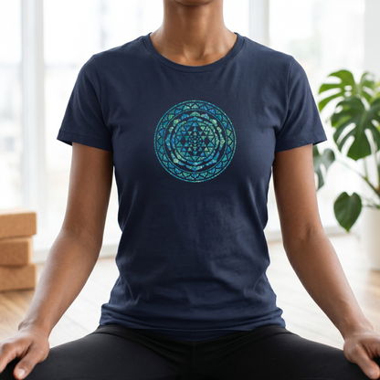 Watercolor Teal Mandala T-Shirt