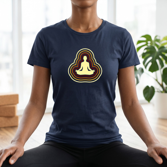 Retro Aura Lotus Pose T-Shirt