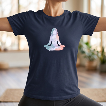 Watercolor Crystal Lotus Pose T-Shirt