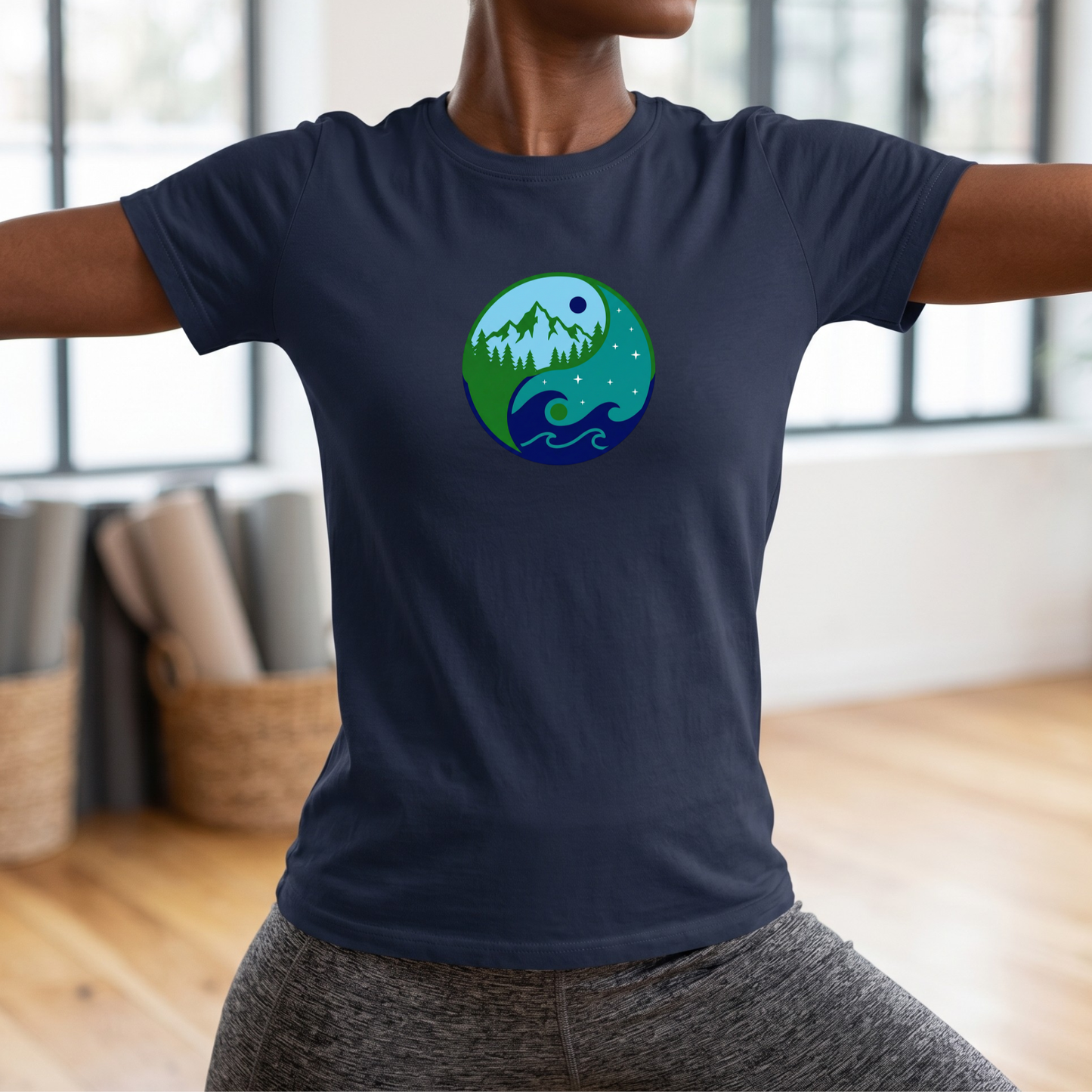 Sea & Mountain Yin Yang T-Shirt