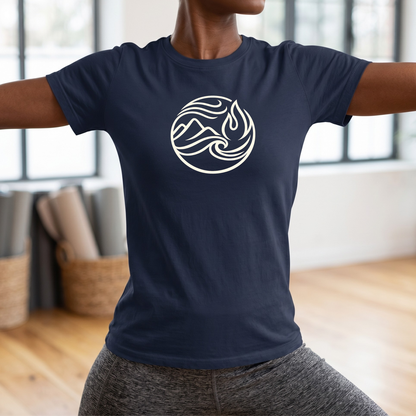 Line Art Four Elements Circle T-Shirt