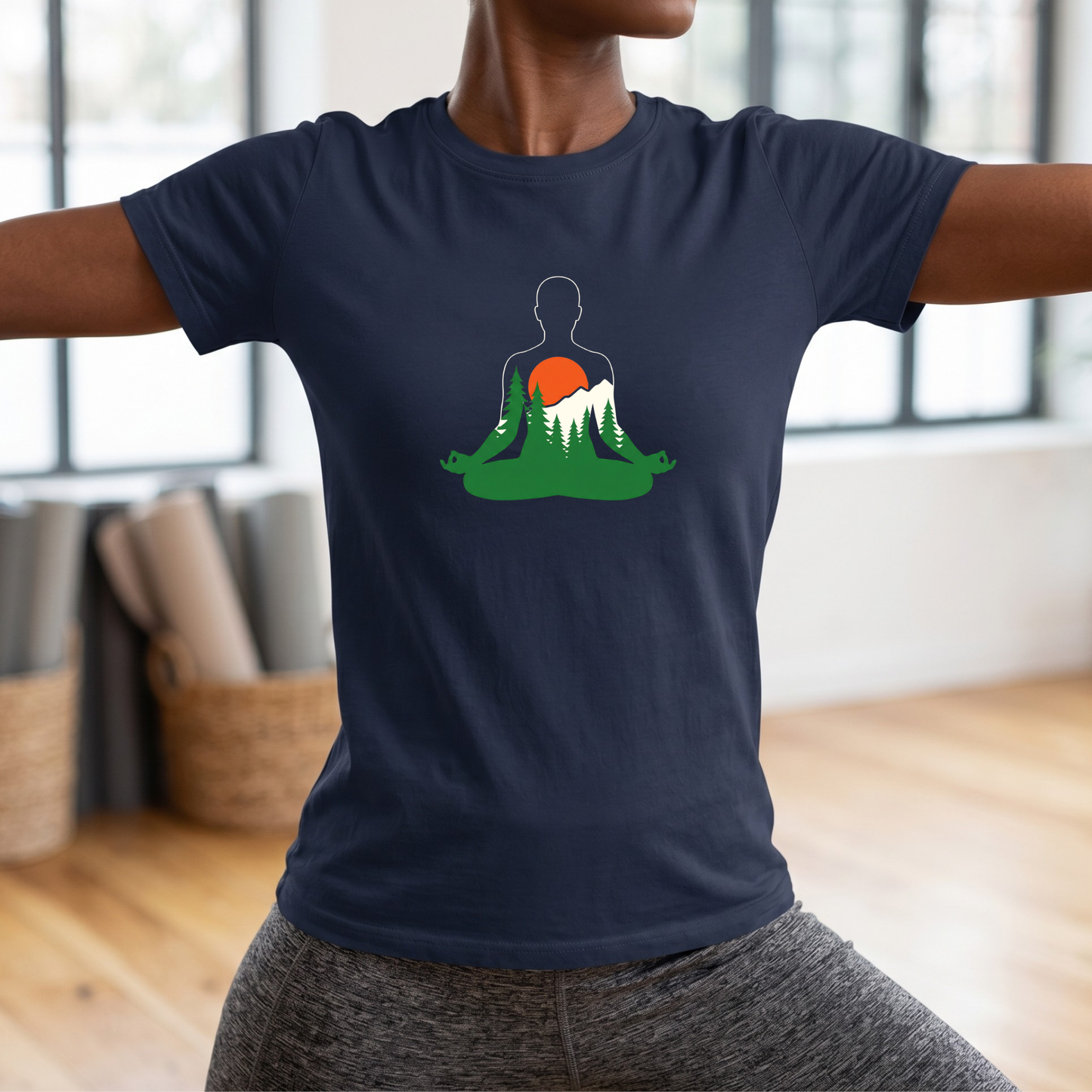 Forest and Mountains Lotus Pose T-Shirt