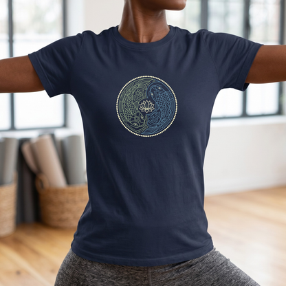 Line Art Koi Yin Yang T-Shirt