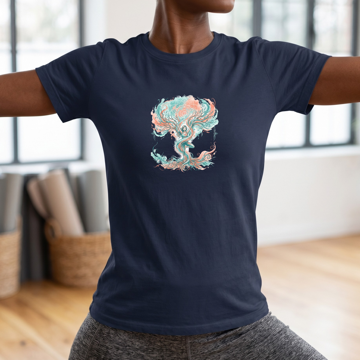Watercolor Tree Pose Expression T-Shirt