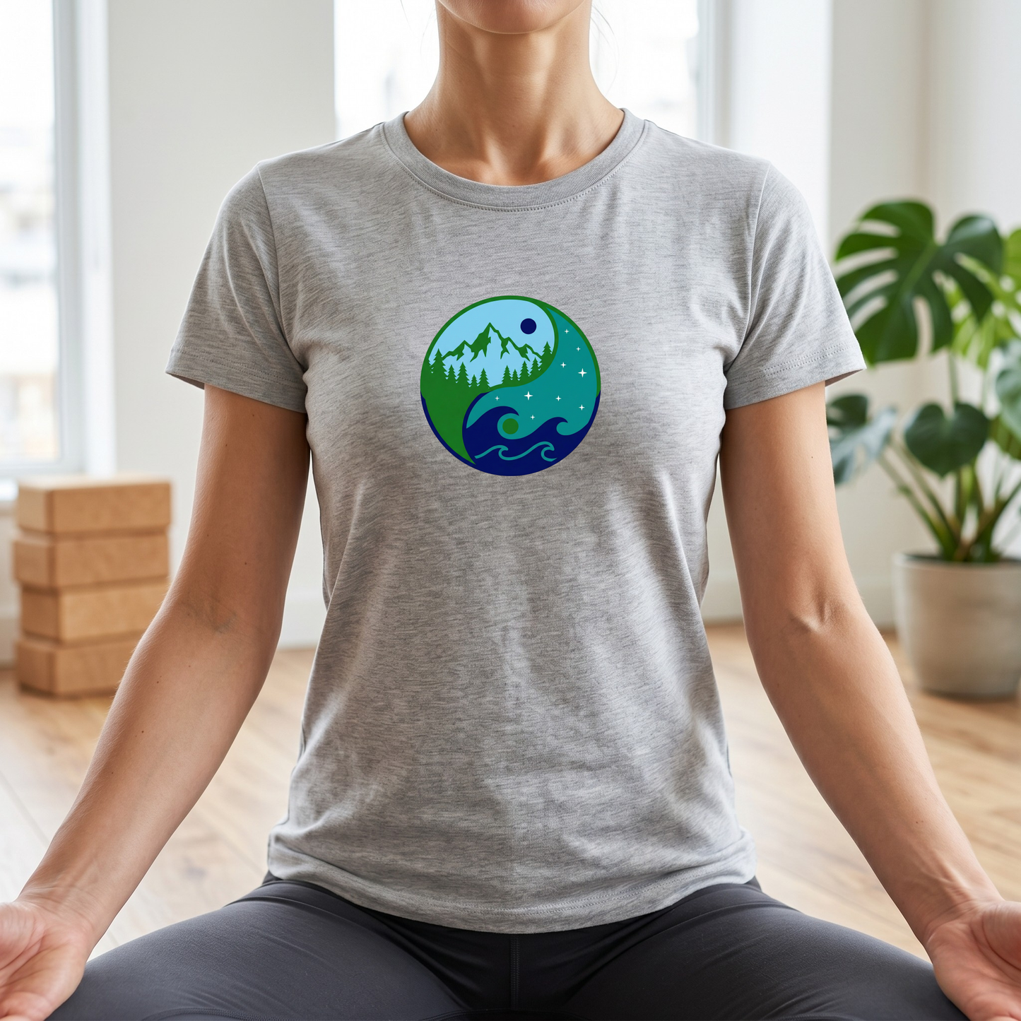Sea & Mountain Yin Yang T-Shirt