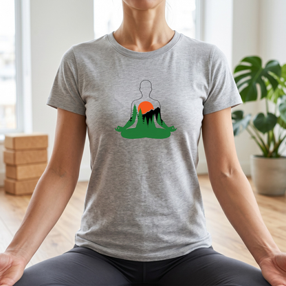 Forest and Mountains Lotus Pose T-Shirt