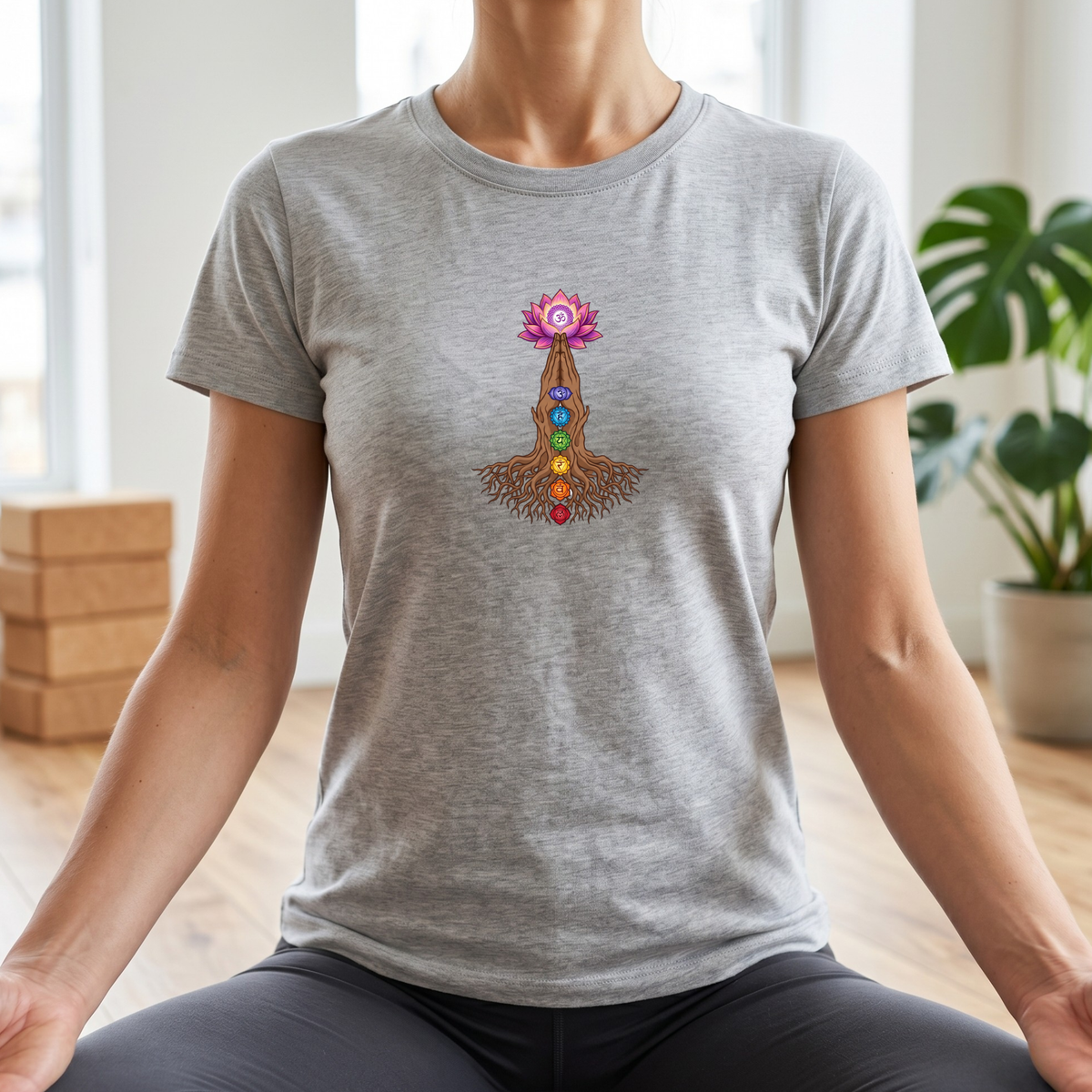 Rooted Chakras Lotus Hands T-Shirt