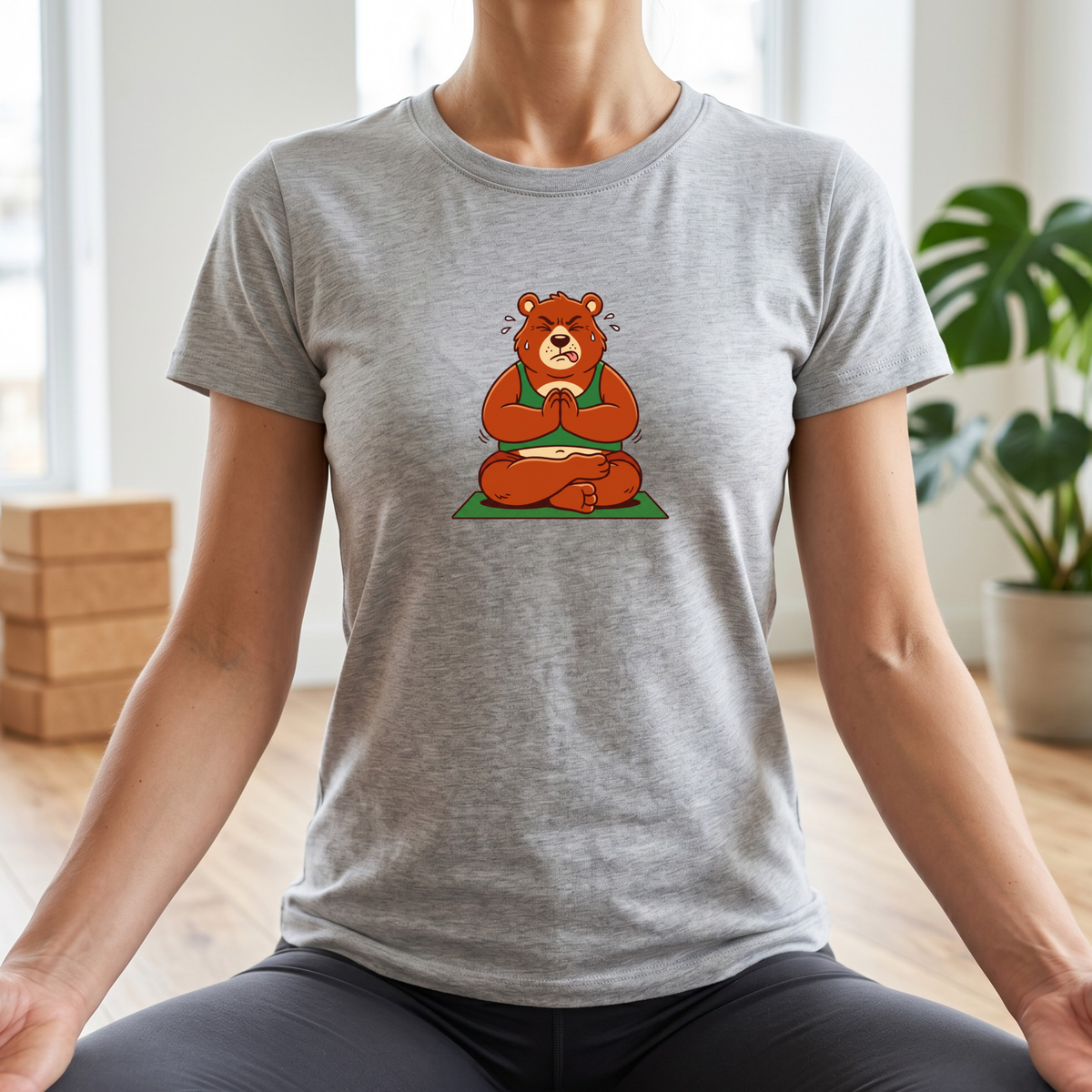 Trying My Best Yoga Bear T-Shirt
