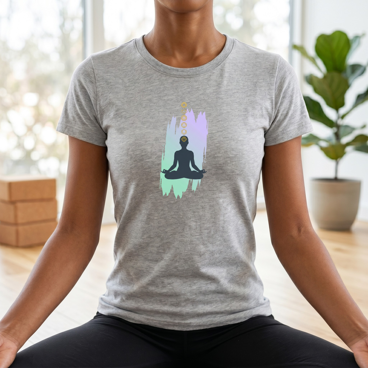 Paint Lotus Pose Chakras T-Shirt