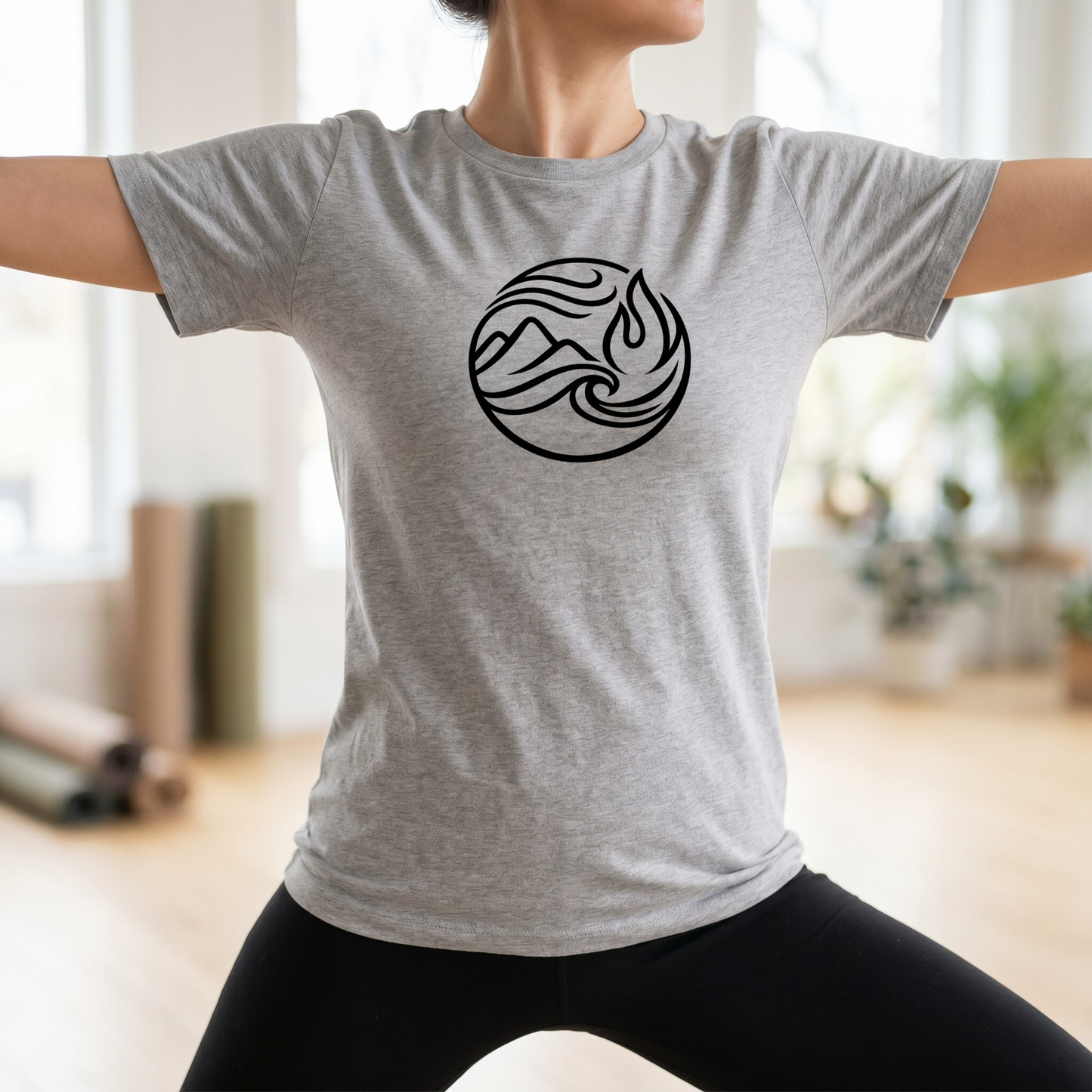 Line Art Four Elements Circle T-Shirt