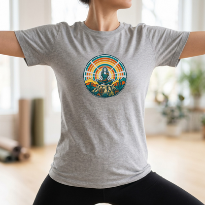 Retro Sunset Desert Yoga Pose T-Shirt