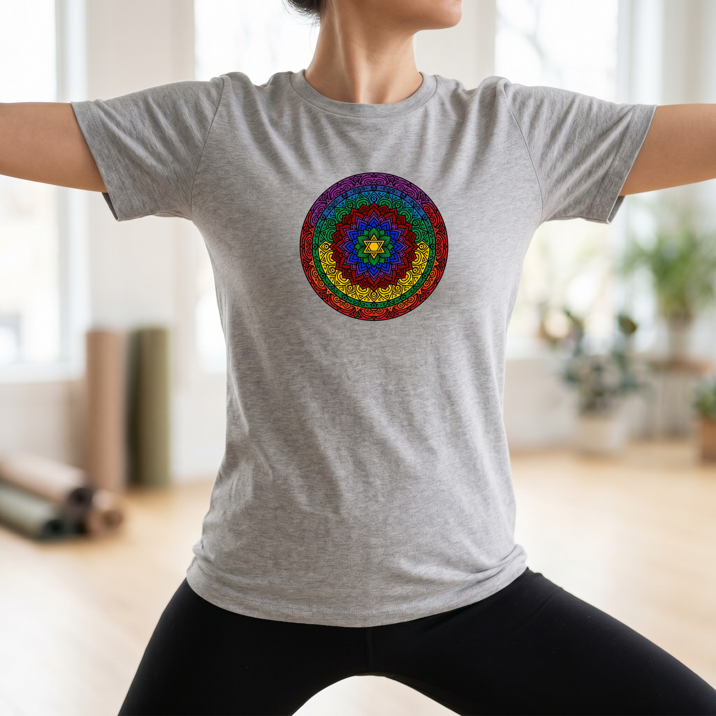 Vibrant Chakra Star Mandala T-Shirt
