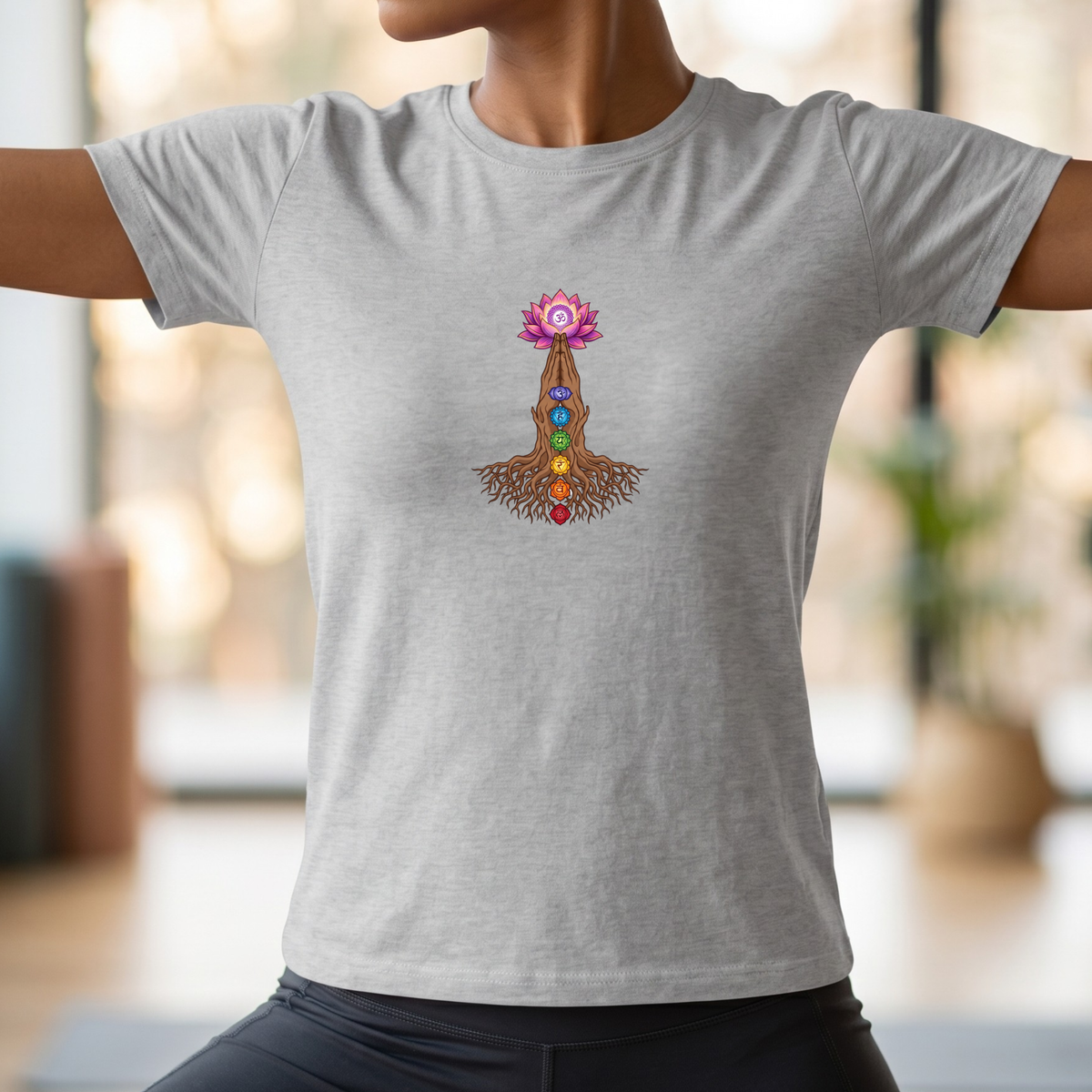 Rooted Chakras Lotus Hands T-Shirt