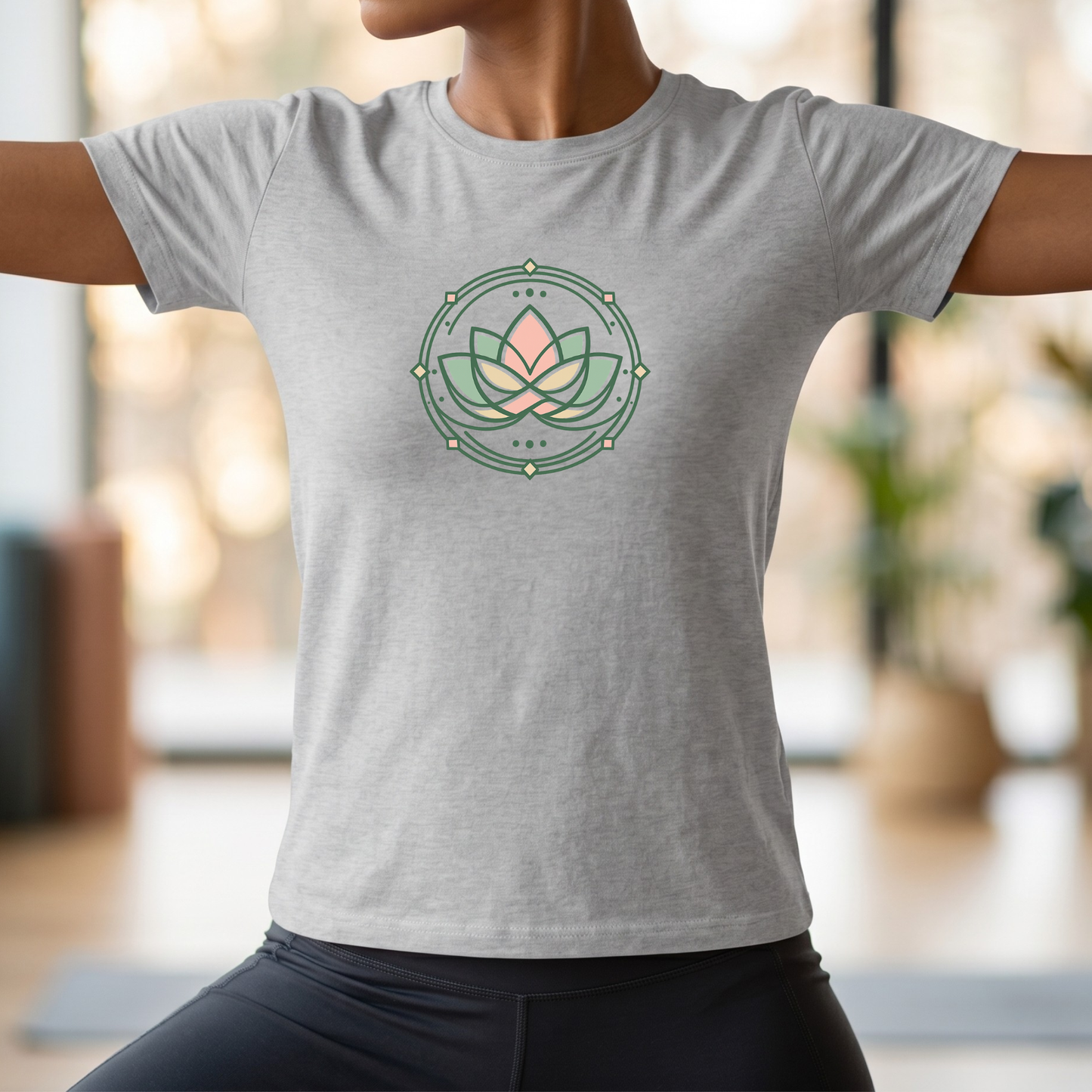 Pastel Geometric Lotus Flower T-Shirt