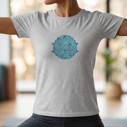 Watercolor Teal Lotus Flower T-Shirt
